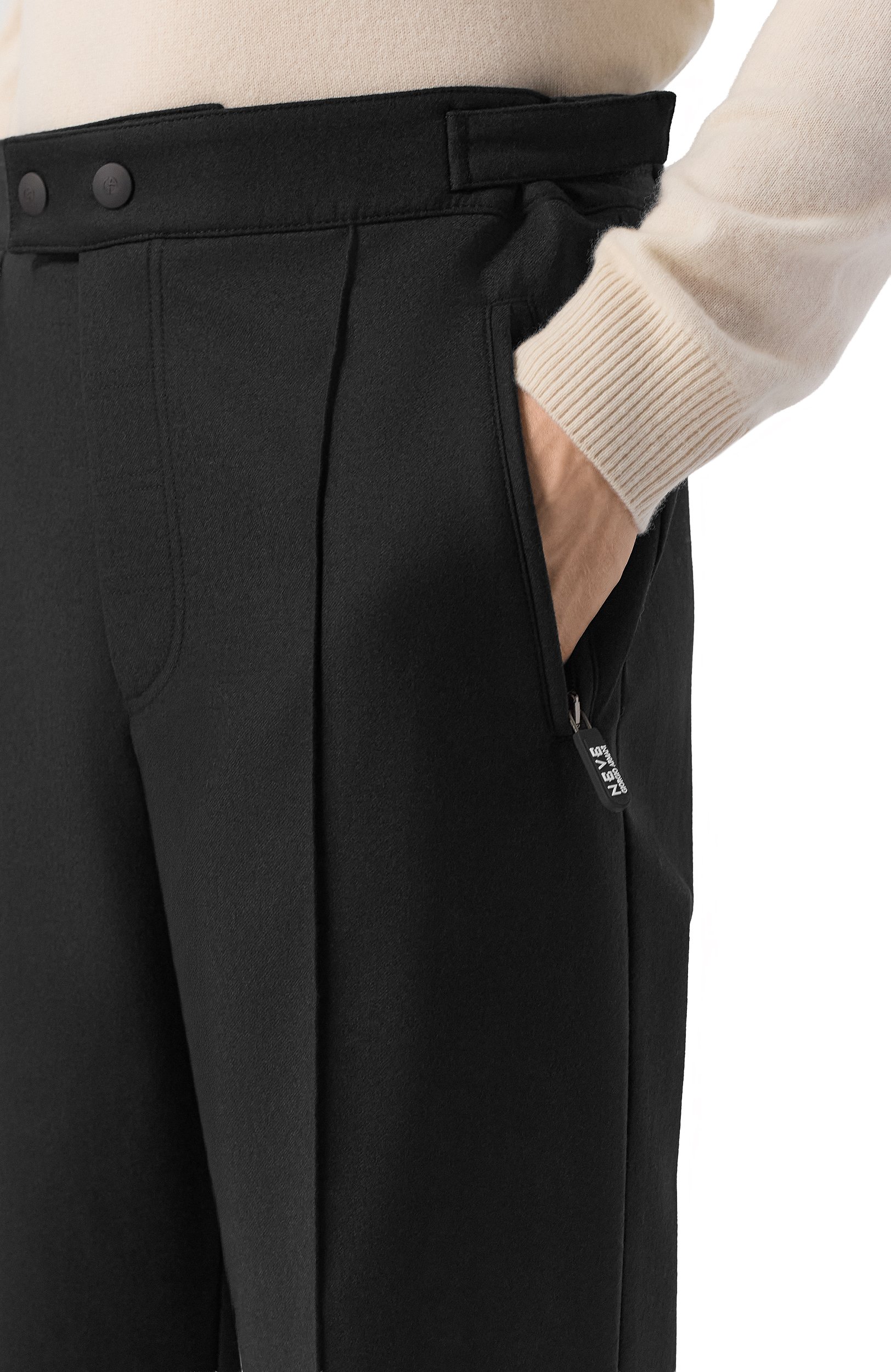 Шерстяные брюки GIORGIO ARMANI черного цвета по цене 382000 руб., арт. GM004808/TE17419, фото 5 Шерстяные брюки GIORGIO ARMANI, арт. GM004808/TE17419, фото 5