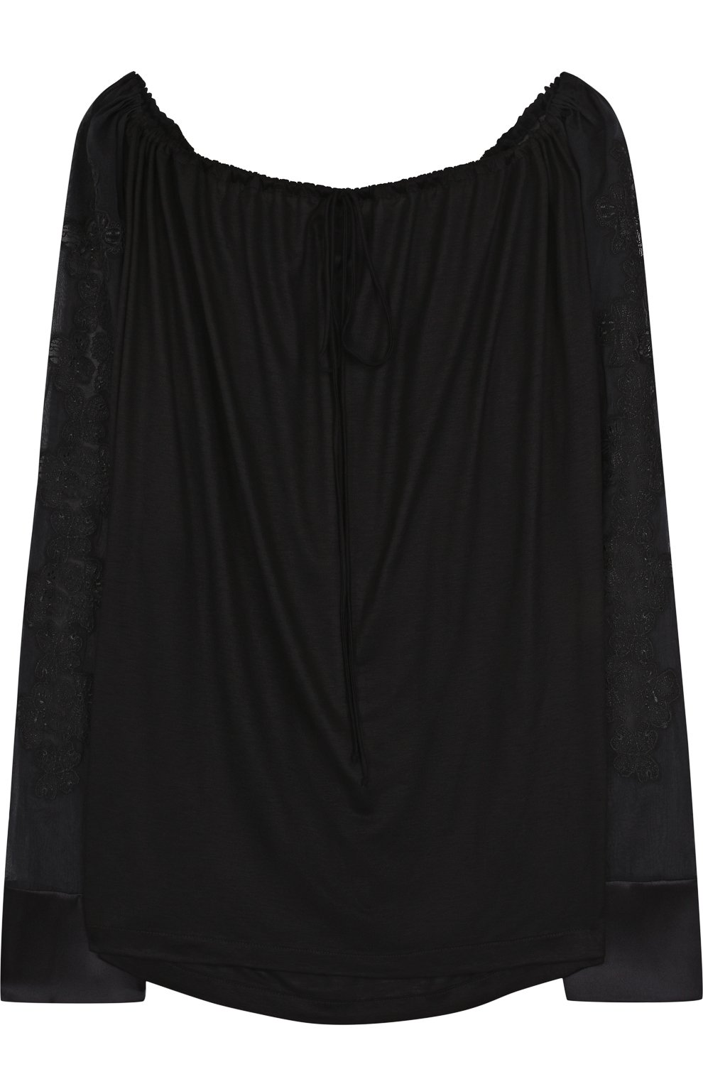 Однотонный топ с длинным рукавом и круглым вырезом LA PERLA, арт. 0004810, фото 1