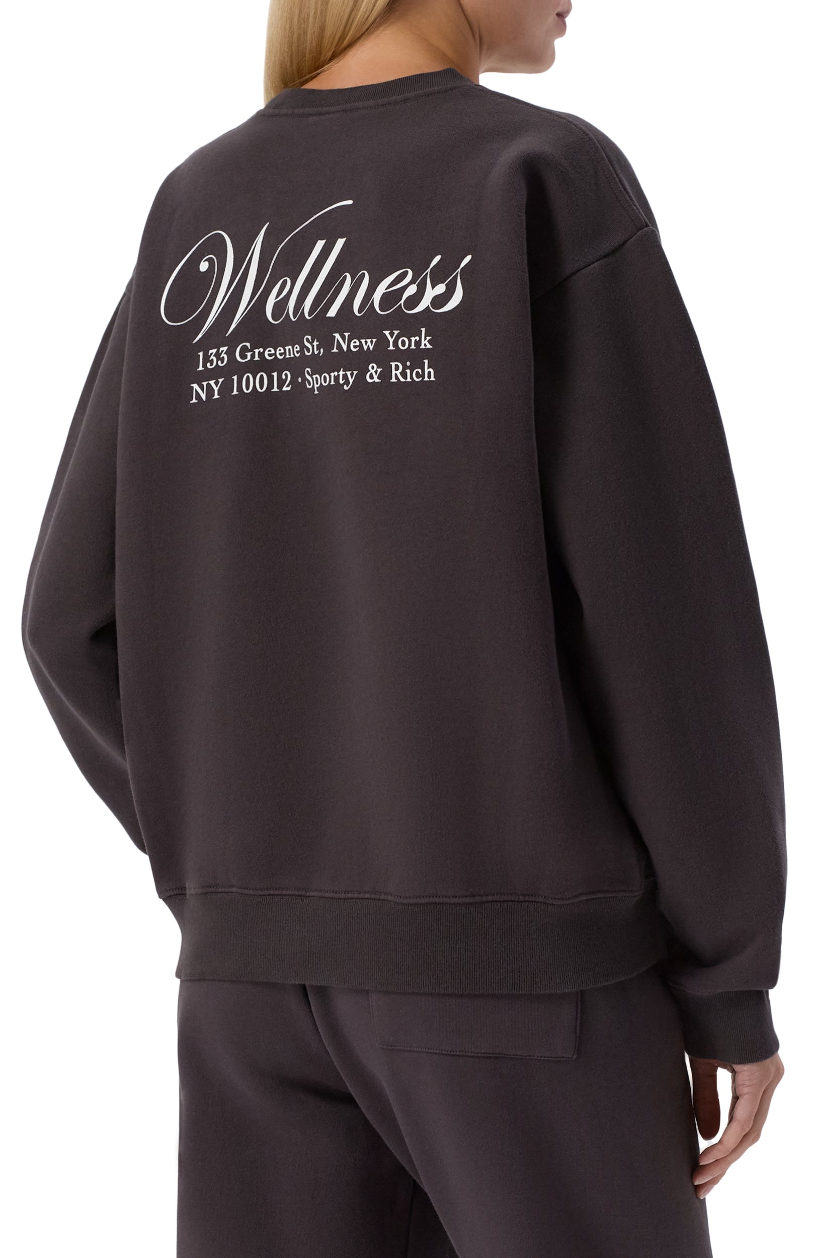 Хлопковый свитшот SPORTY AND RICH коричневого цвета по цене 29300 руб., арт. ST098711083BR29, фото 4 Хлопковый свитшот SPORTY AND RICH, арт. ST098711083BR29, фото 4