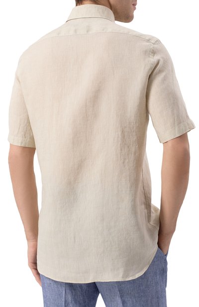 Льняная рубашка PAUL&SHARK бежевого цвета по цене 46800 руб., арт. 25413007, фото 4 Льняная рубашка PAUL&SHARK, арт. 25413007, фото 4