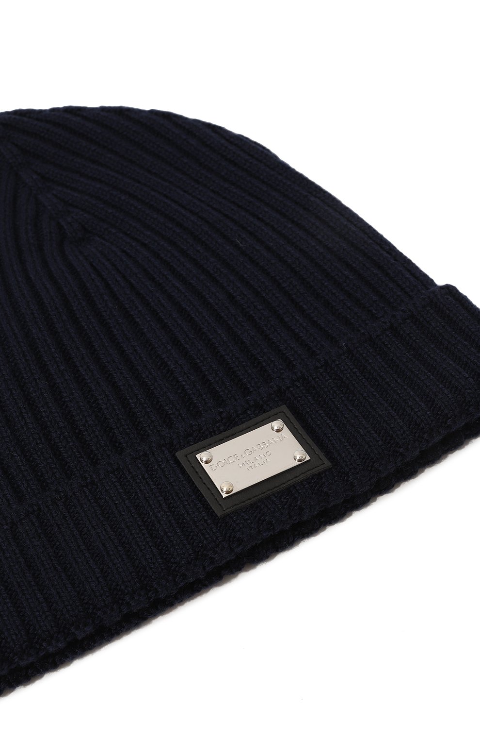Шерстяная шапка DOLCE & GABBANA темно-синего цвета по цене 19400 руб., арт. LBKH82/JCVM2, фото 3 Шерстяная шапка DOLCE & GABBANA, арт. LBKH82/JCVM2, фото 3
