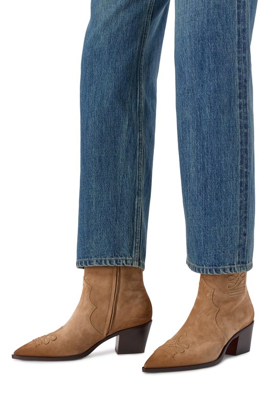 Замшевые ботильоны Santoni WT0G71985BJ2SWYU Бежевый  WT0G71985BJ2SWYU Фото 2