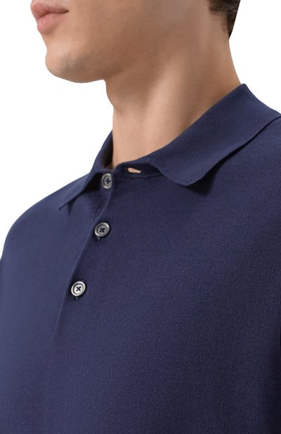 Хлопковое поло ANDREA CAMPAGNA темно-синего цвета по цене 39950 руб., арт. M5426-8061, фото 5 Хлопковое поло ANDREA CAMPAGNA, арт. M5426-8061, фото 5
