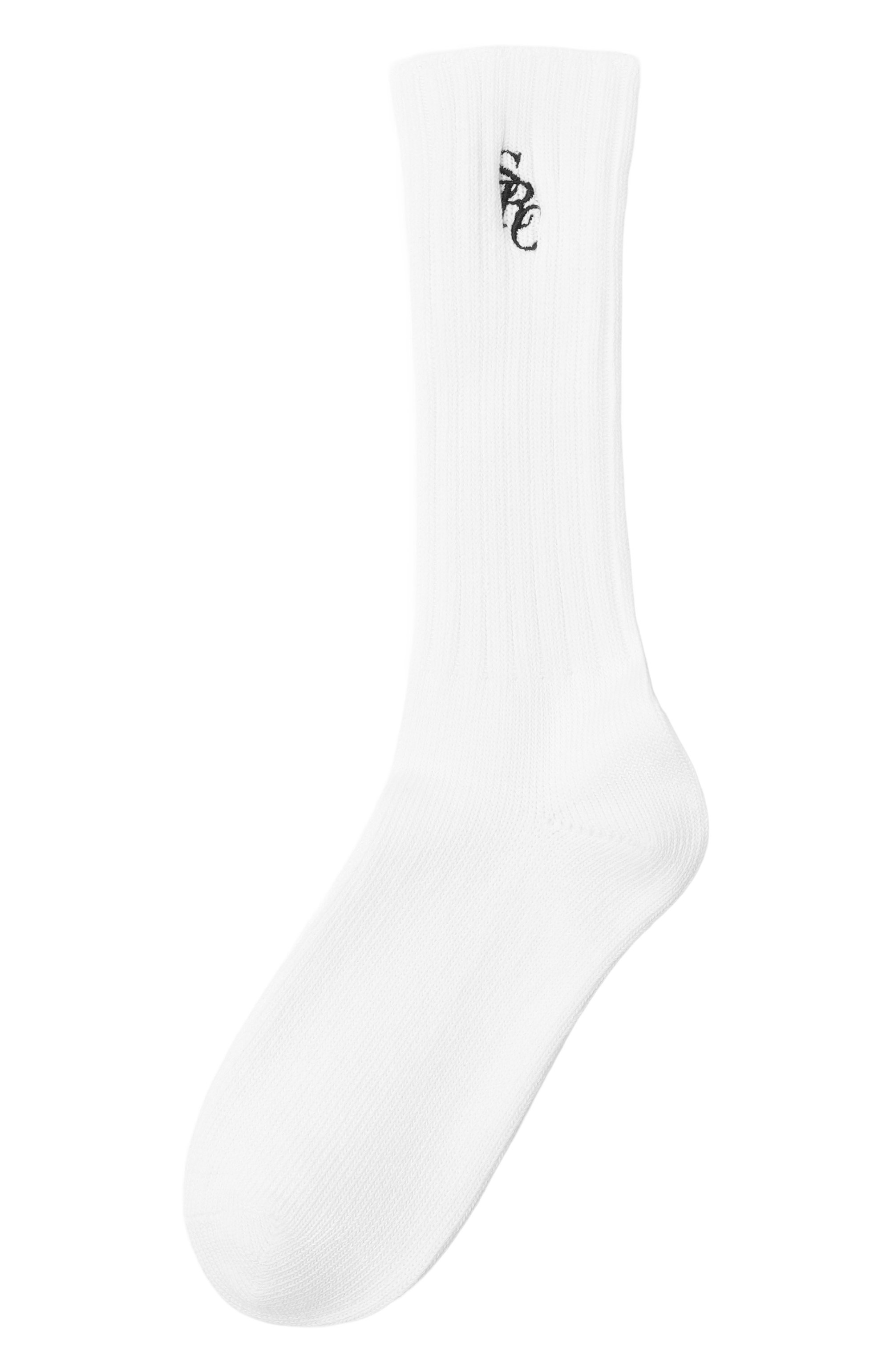 Хлопковые носки SPORTY AND RICH белого цвета по цене 5720 руб., арт. AC09775302WH01, фото 1 Хлопковые носки SPORTY AND RICH, арт. AC09775302WH01, фото 1