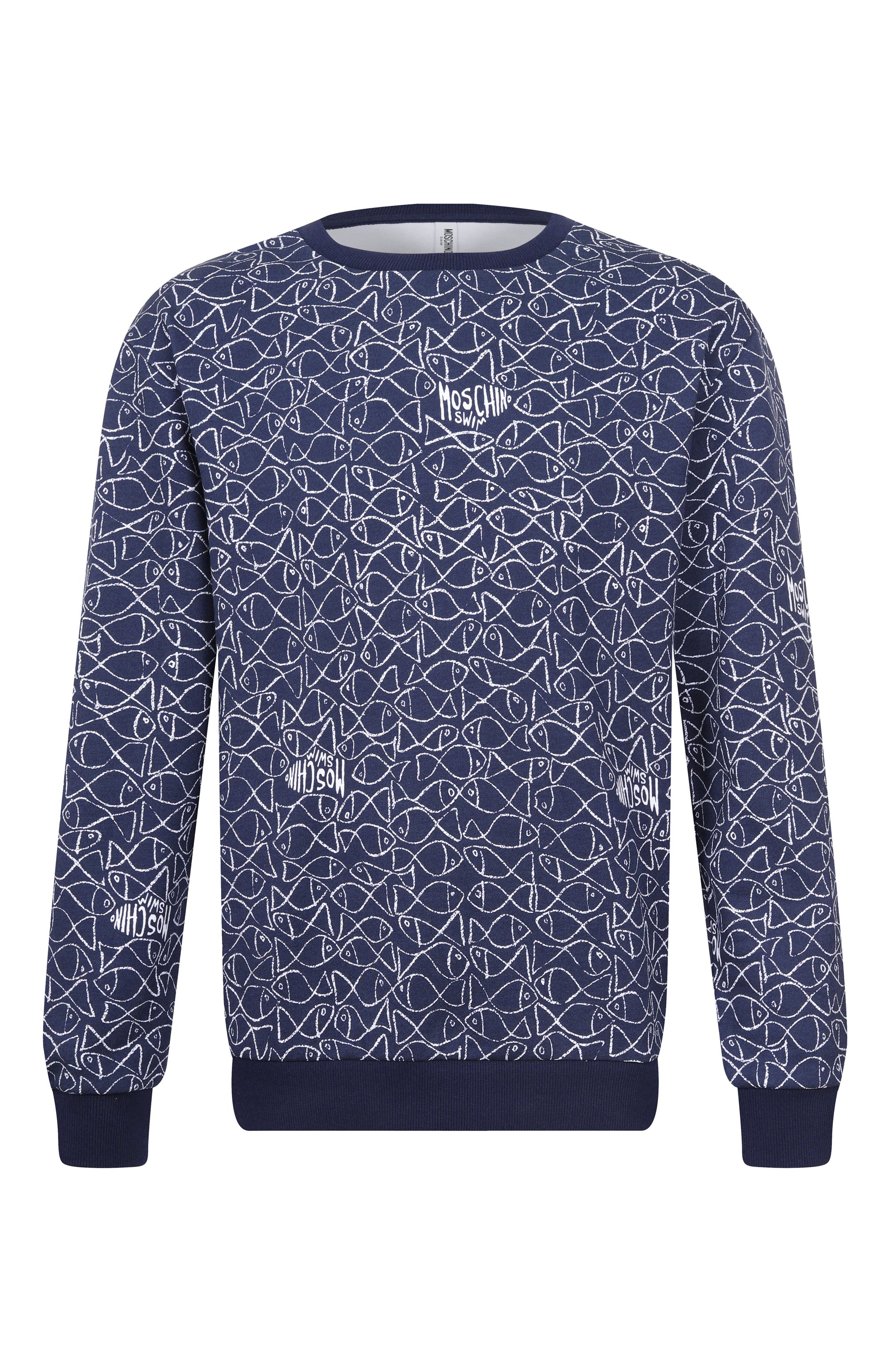 Хлопковый свитшот MOSCHINO синего цвета по цене 28250 руб., арт. A1701/9310, фото 1 Хлопковый свитшот MOSCHINO, арт. A1701/9310, фото 1