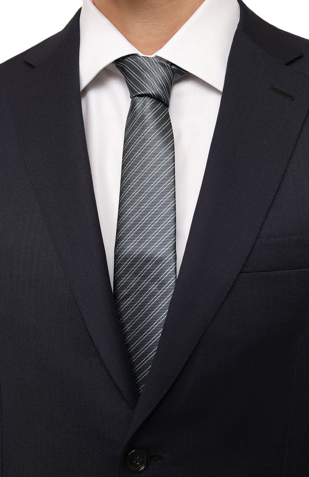 Шелковый галстук GIORGIO ARMANI серого цвета по цене 21500 руб., арт. 360054/3R905, фото 2 Шелковый галстук GIORGIO ARMANI, арт. 360054/3R905, фото 2