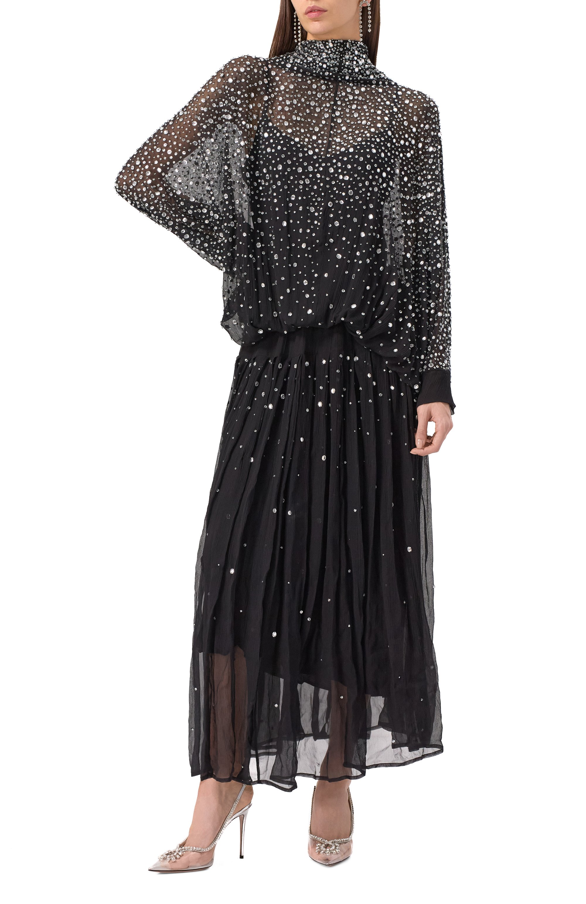 Шелковое платье с отделкой стразами ALBUS LUMEN, арт. AL.RT25.007.DRESS, фото 3