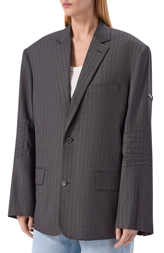 Шерстяной жакет Balenciaga 850771/TPT05 Серый  850771/TPT05 Фото 3