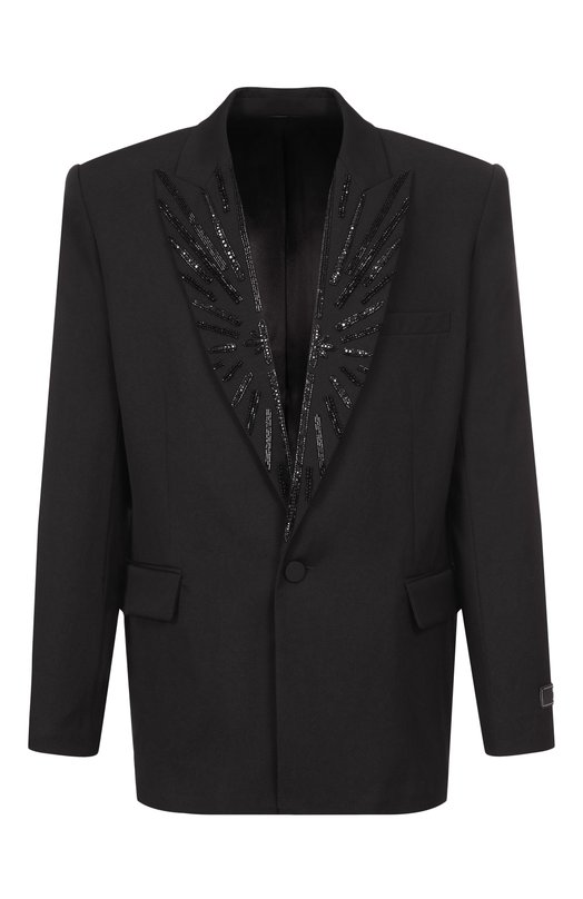 Шерстяной пиджак Balmain GH1SE492/PD31 Чёрный GH1SE492/PD31