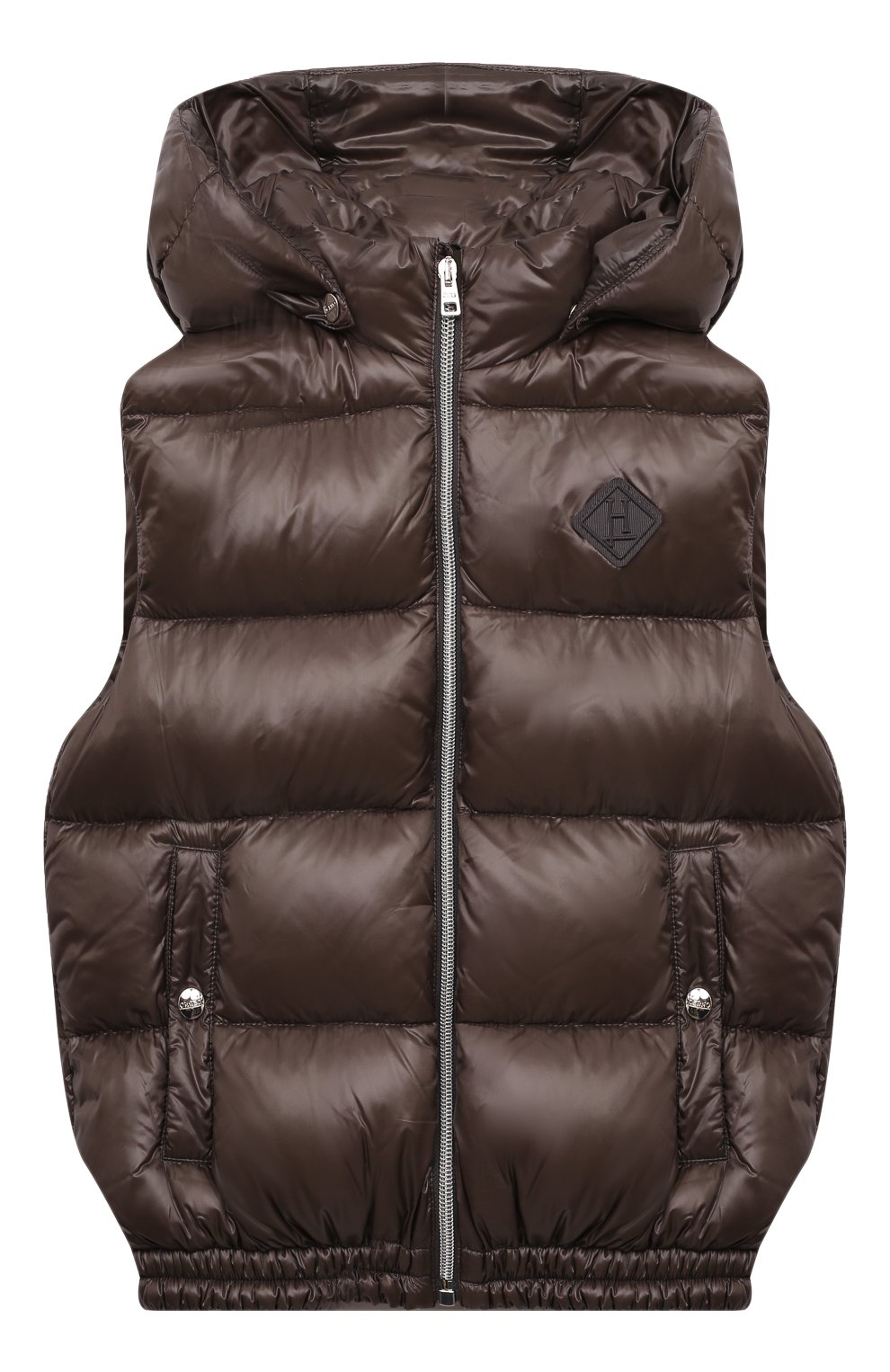 Пуховой жилет HERNO темно-коричневого цвета по цене 42900 руб., арт. PI000019X/12017Z/10A-14A, фото 1 Пуховой жилет HERNO, арт. PI000019X/12017Z/10A-14A, фото 1