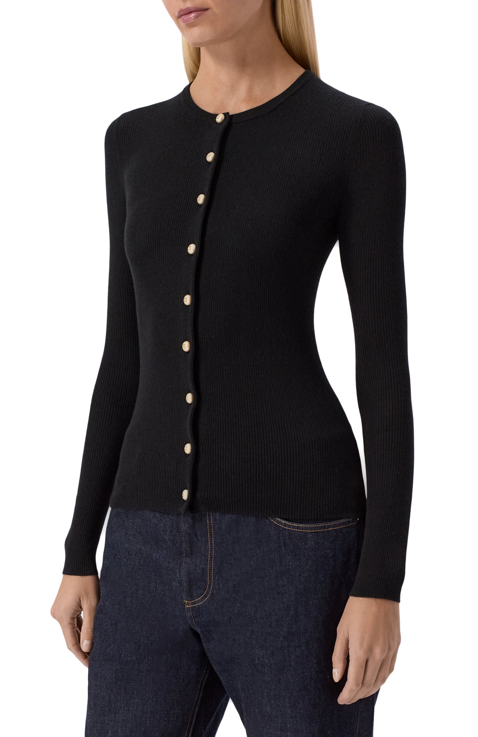 Кашемировый кардиган DOLCE & GABBANA черного цвета по цене 267500 руб., арт. FXVF5T/JBW25, фото 3 Кашемировый кардиган DOLCE & GABBANA, арт. FXVF5T/JBW25, фото 3