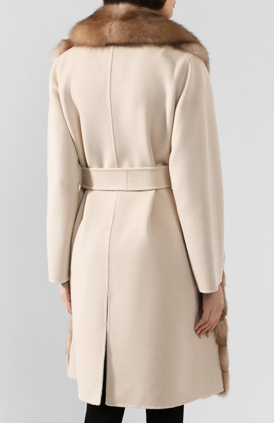 Пальто с от делкой из меха соболя YVES SALOMON, арт. 20WYM38504CAZI, фото 4