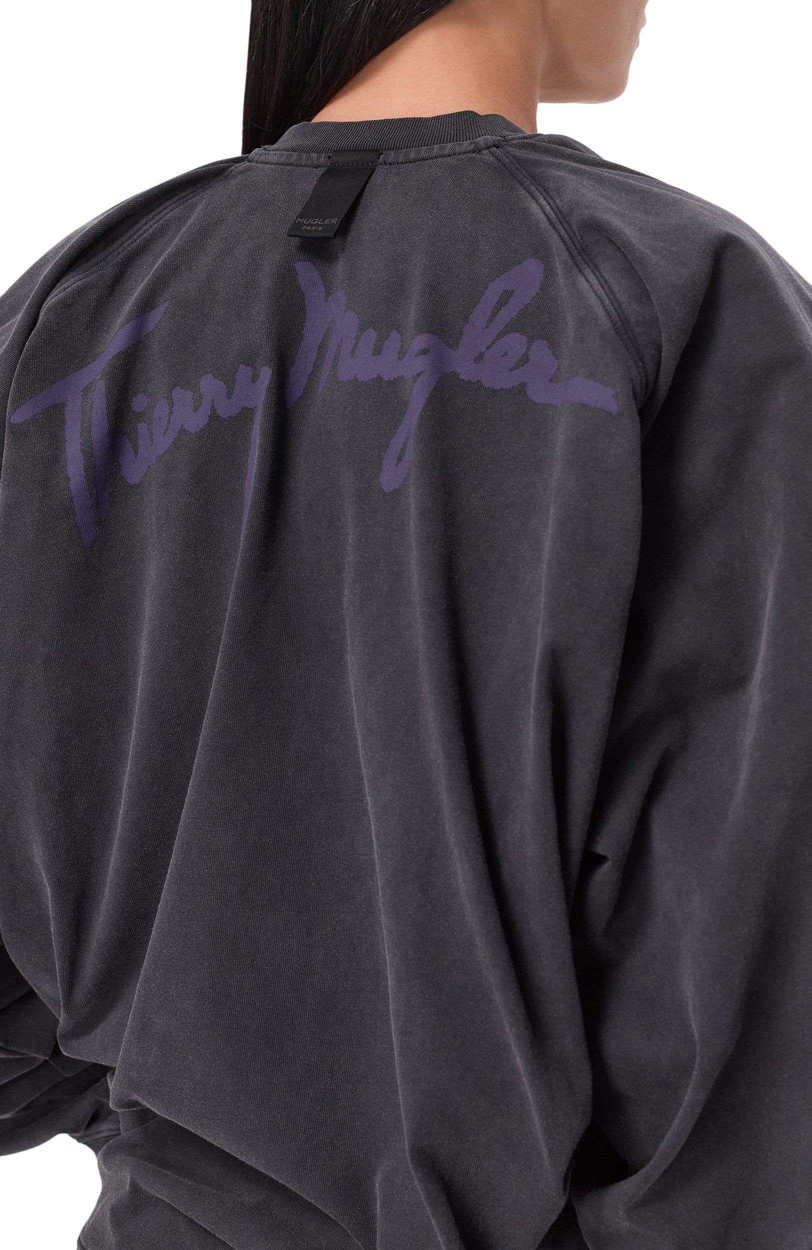 Хлопковый свитшот MUGLER темно-серого цвета по цене 55600 руб., арт. 26F3TS01306032, фото 5 Хлопковый свитшот MUGLER, арт. 26F3TS01306032, фото 5