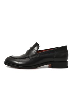 Женские кожаные пенни-лоферы SANTONI черного цвета, арт. WUFL70432BJ2BSV4N01 | Фото 4 (Драгоценные камни: Проставлено; Материал сплава: Проставлено; Материал внутренний: Натуральная кожа; Подошва: Плоская; Каблук высота: Низкий; Материал вн�ешний: Натуральная кожа)