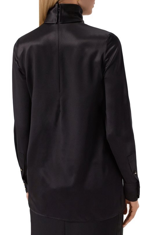 Топ из шелка и вискозы Dolce & Gabbana F7AK0T/FU1AU Чёрно-белый  F7AK0T/FU1AU Фото 4