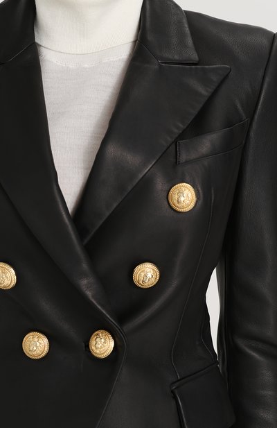 Двубортный кожаный жакет BALMAIN, арт. 997499/163P, фото 5