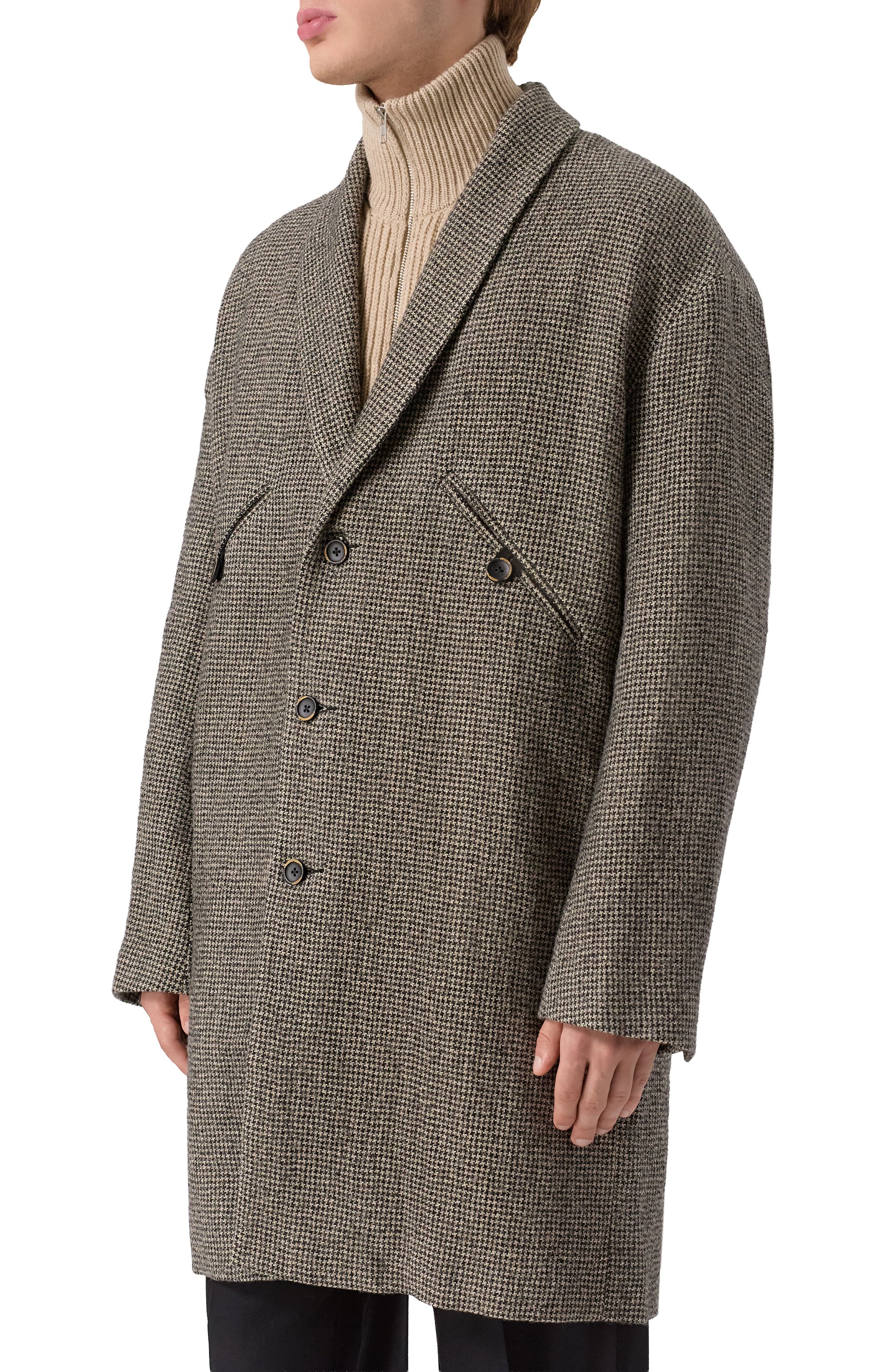 Пальто изо льна и шерсти UMA WANG серого цвета по цене 231500 руб., арт. UM8501, фото 3 Пальто изо льна и шерсти UMA WANG, арт. UM8501, фото 3