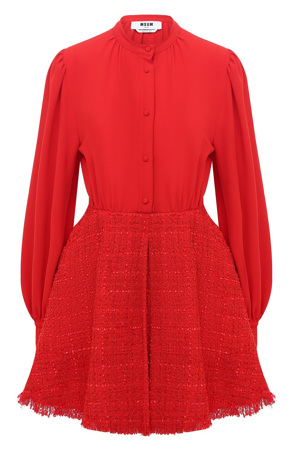 Платье MSGM красного цвета по цене 49950 руб., арт. 2942MDA255Y 207810, фото 1 Платье MSGM, арт. 2942MDA255Y 207810, фото 1