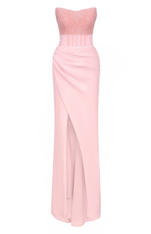 Платье с отделкой бисером Sasha Kim SK-00001847 Розовый SK-00001847