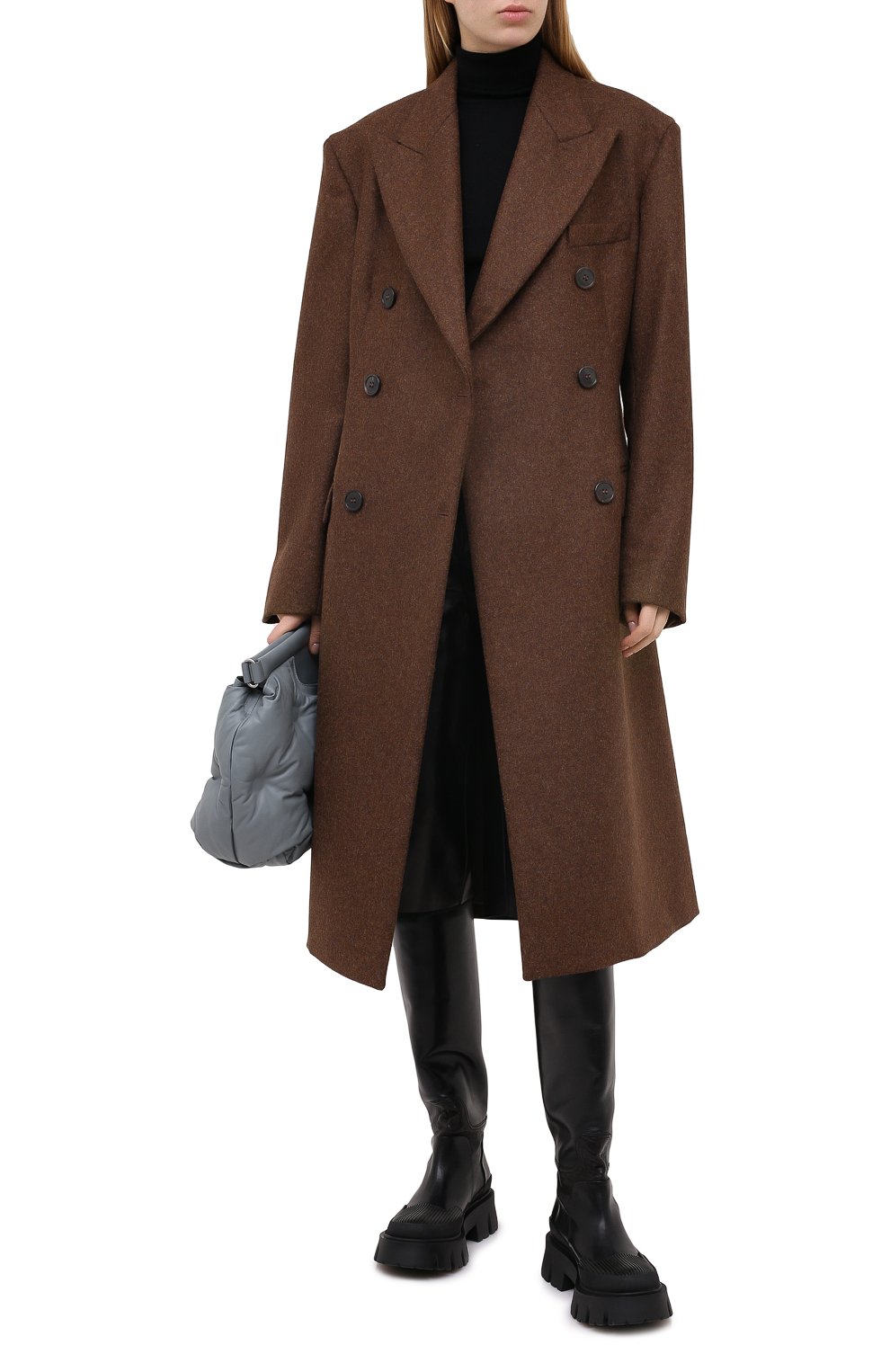 Шерстяное пальто MAISON MARGIELA коричневого цвета по цене 242500 руб., арт. S51AA0269/S52956, фото 2 Шерстяное пальто MAISON MARGIELA, арт. S51AA0269/S52956, фото 2
