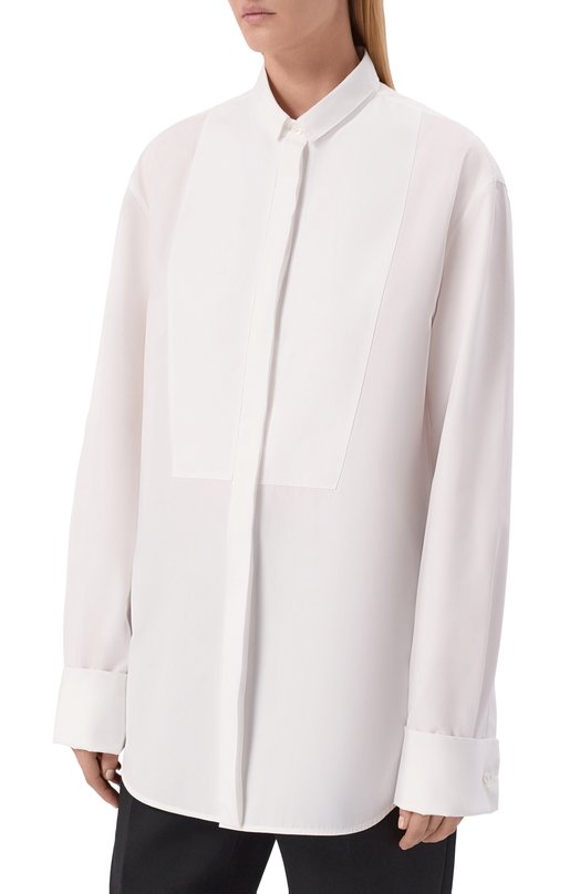 Хлопковая рубашка Jil Sander J04DL0104/J45001 Белый  J04DL0104/J45001 Фото 3