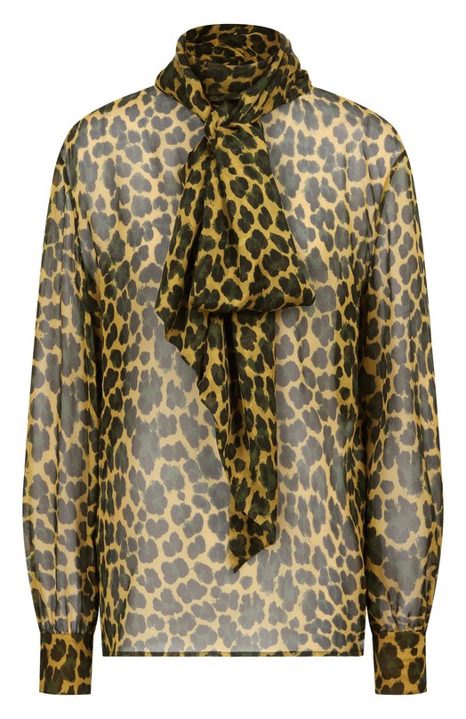 Шелковая блузка Saint Laurent 851373/Y5J72 Леопардовый 851373/Y5J72