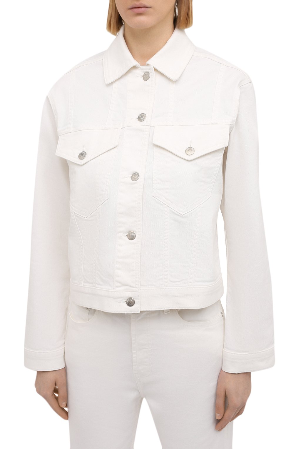 Джинсовая куртка NANUSHKA белого цвета по цене 74350 руб., арт. MAREN_WHITE_C0MF0RT STRETCH DENIM, фото 3 Джинсовая куртка NANUSHKA, арт. MAREN_WHITE_C0MF0RT STRETCH DENIM, фото 3