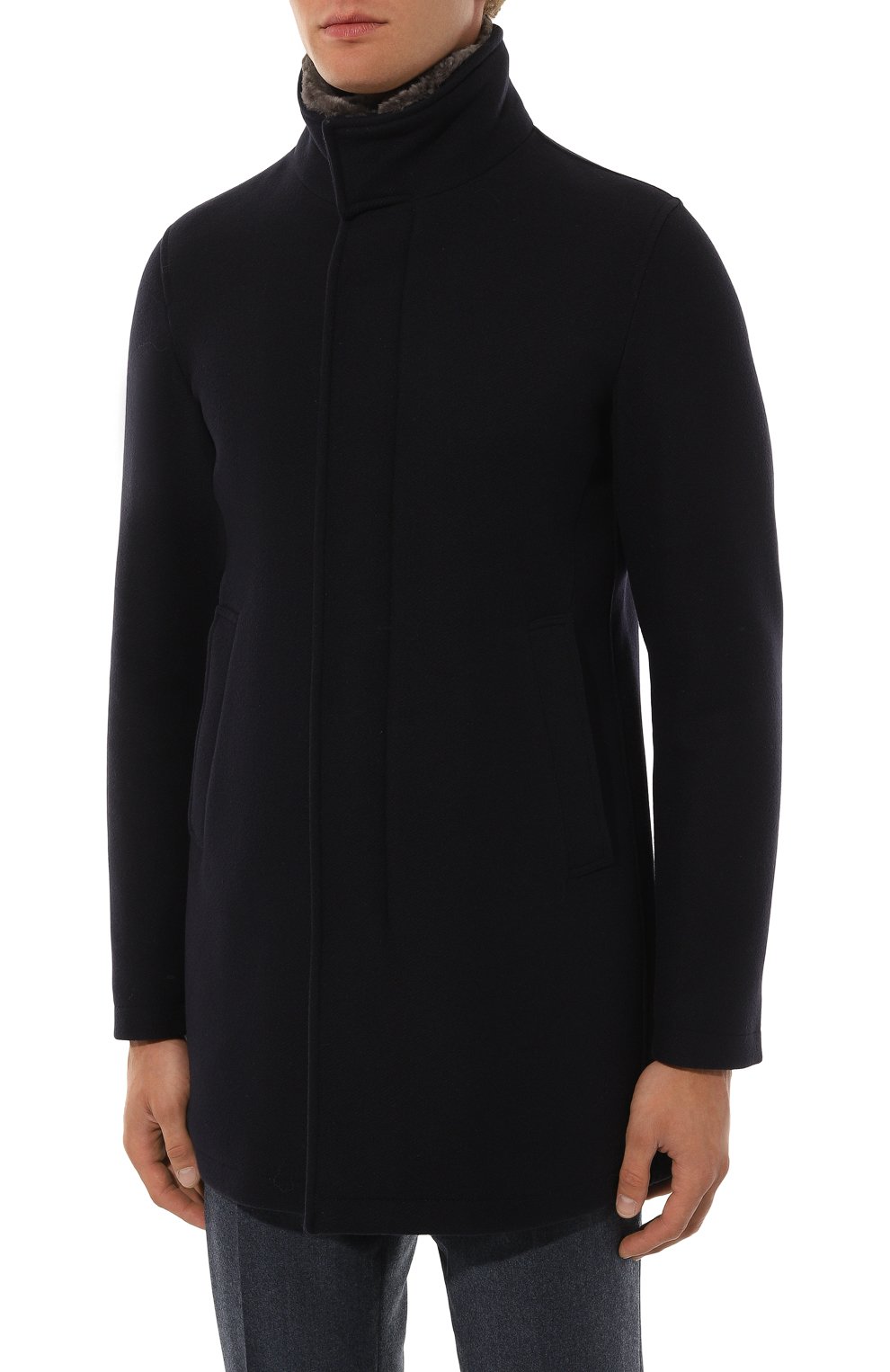 Шерстяное пальто с воротником из бобра HERNO, арт. CA0071U/39601, фото 3