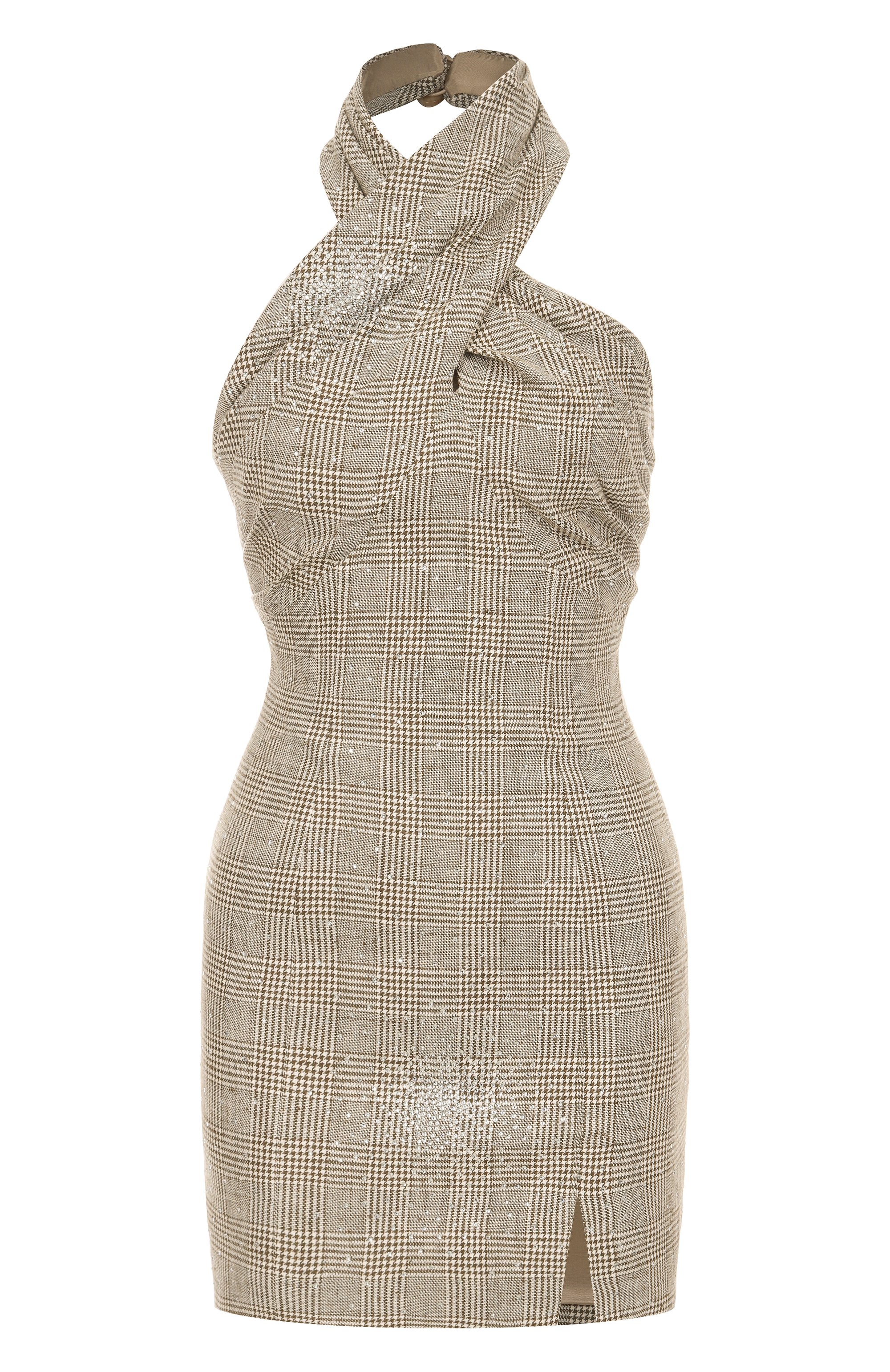 Платье из вискозы и хлопка с отделкой стразами GIUSEPPE DI MORABITO, арт. 04SSDR267C 04427, фото 1