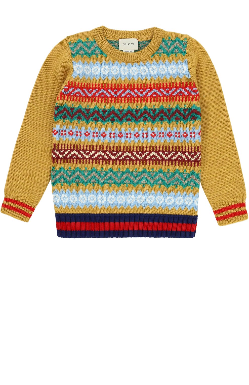 Вязаный пуловер из шерсти с принтом GUCCI, арт. 475572/X9C63, фото 1