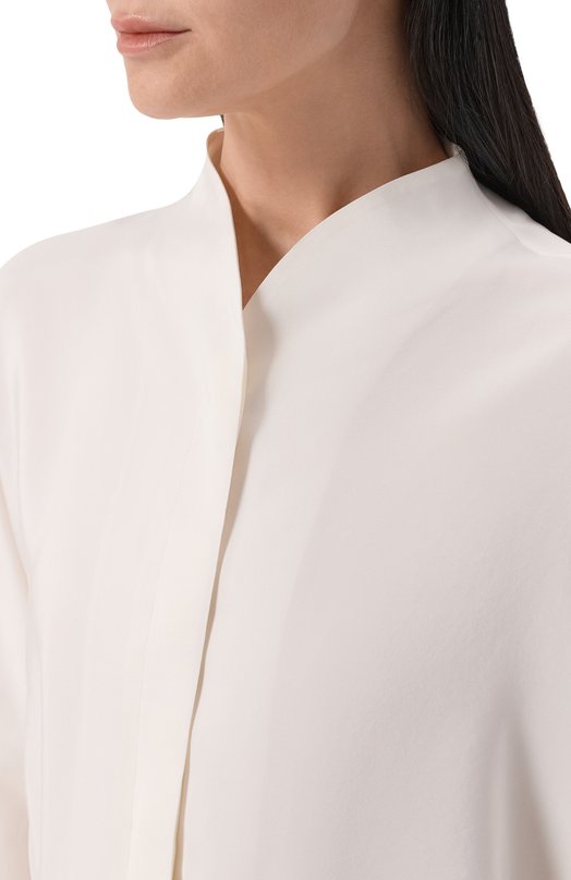 Шелковая блузка 12 STOREEZ 136072 Кремовый  136072 Фото 5