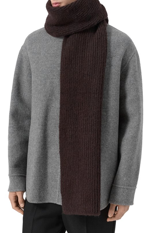 Шерстяной шарф Dries Van Noten 021232-2709-704 Коричневый  021232-2709-704 Фото 2