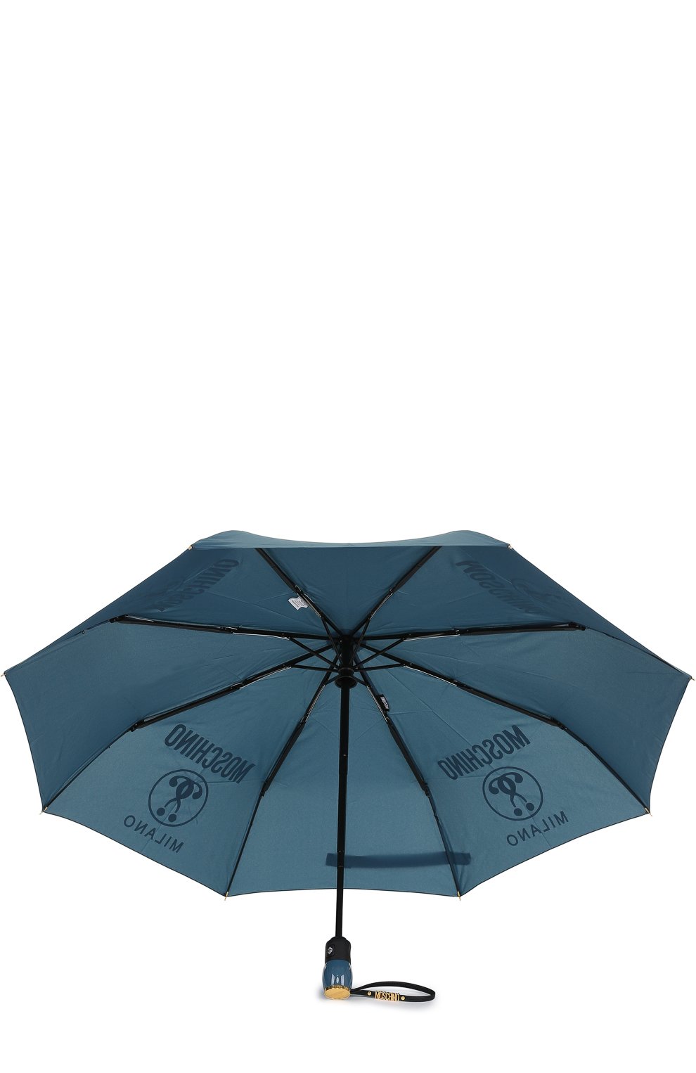 Складной зонт с принтом MOSCHINO синего цвета по цене 10550 руб., арт. 8010-0PENCL0SE, фото 3 Складной зонт с принтом MOSCHINO, арт. 8010-0PENCL0SE, фото 3