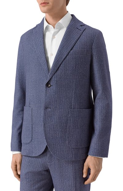 Хлопковый пиджак CIRCOLO 1901 синего цвета по цене 68750 руб., арт. CN5000, фото 4 Хлопковый пиджак CIRCOLO 1901, арт. CN5000, фото 4