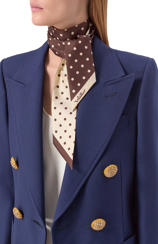 Шелковый шарф-твилли Valentino 8W2E6017/XHD Коричневый  8W2E6017/XHD Фото 2