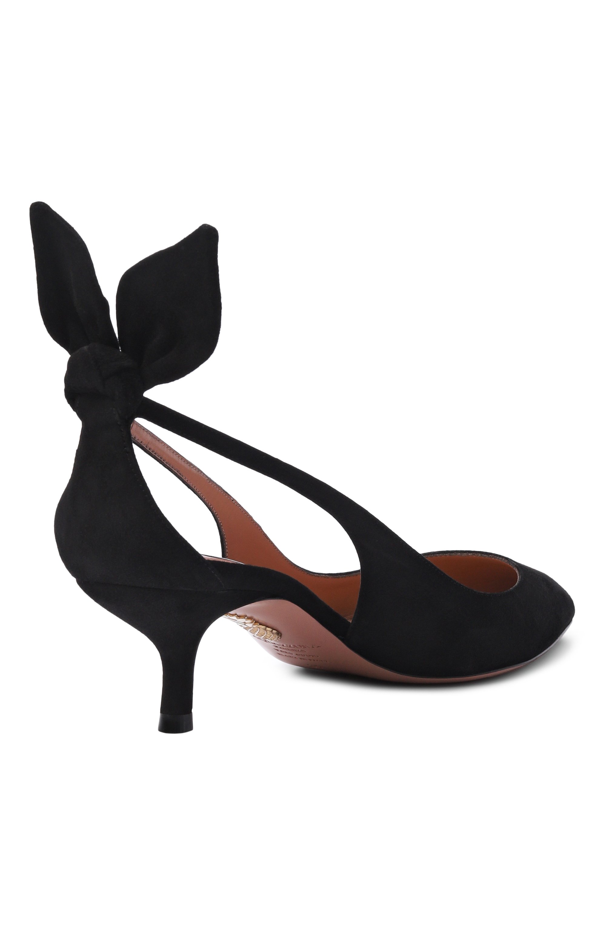 Замшевые туфли bow tie 50 AQUAZZURA черного цвета по цене 94450 руб., арт. DENMIDP2-SUE-000, фото 5 Замшевые туфли bow tie 50 AQUAZZURA, арт. DENMIDP2-SUE-000, фото 5