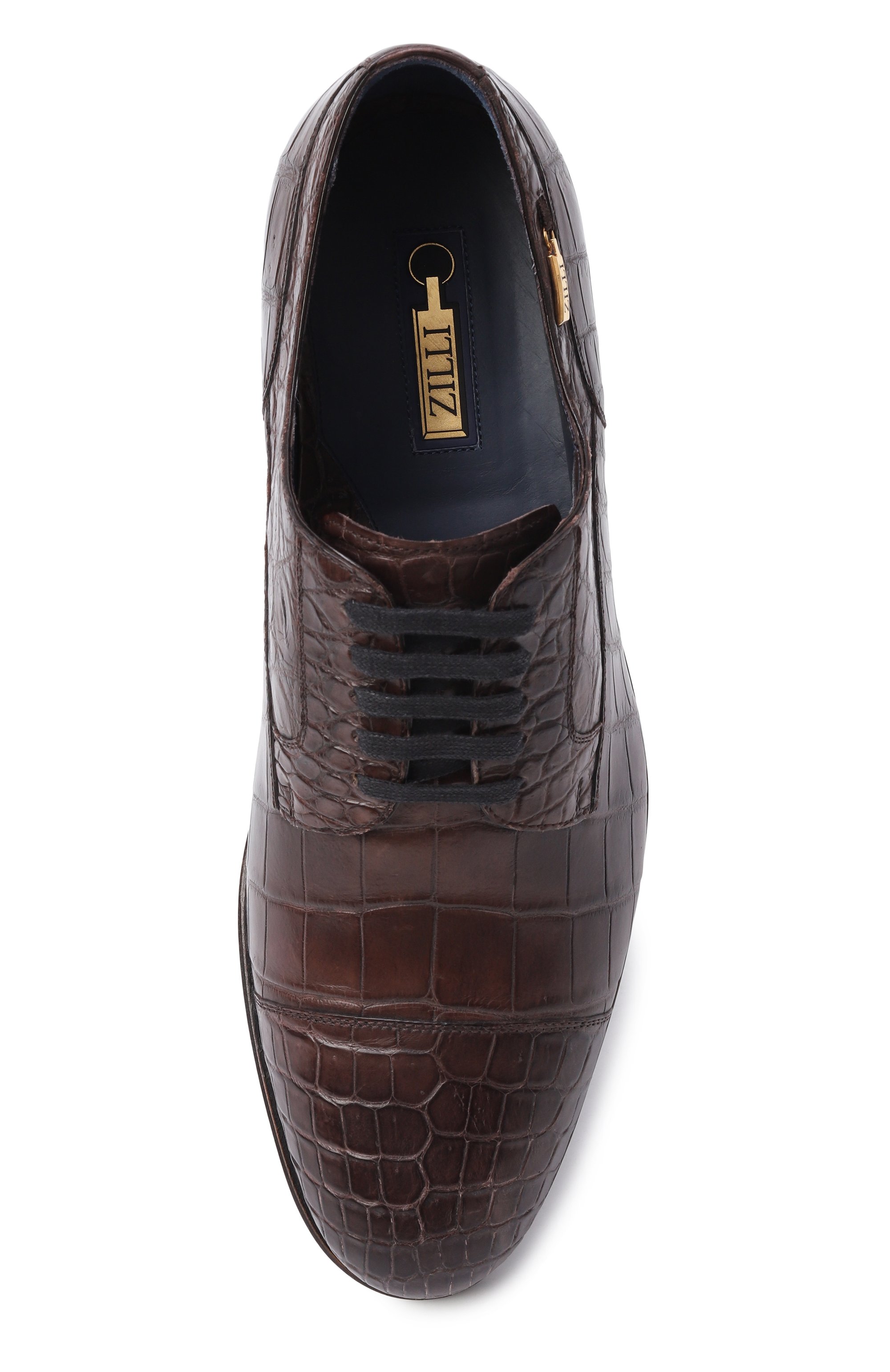 Дерби из кожи крокодила ZILLI темно-коричневого цвета по цене 614000 руб., арт. A024/003/CNIL, фото 6 Дерби из кожи крокодила ZILLI, арт. A024/003/CNIL, фото 6
