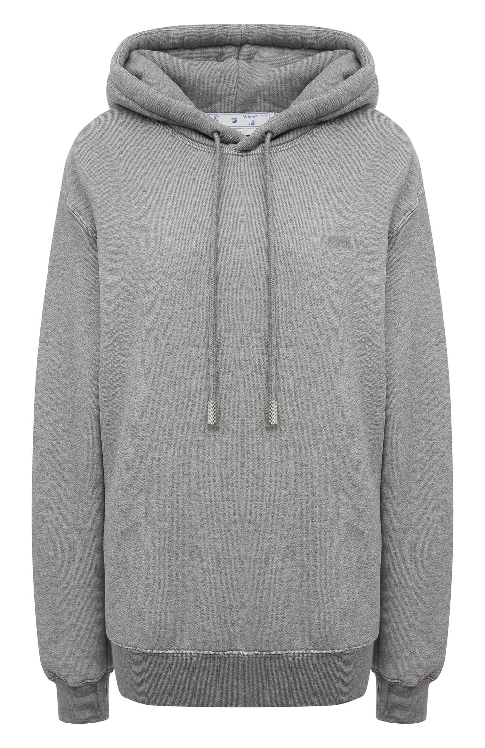Хлопковое худи OFF-WHITE серого цвета по цене 68700 руб., арт. 0WBB032C99JER002, фото 1 Хлопковое худи OFF-WHITE, арт. 0WBB032C99JER002, фото 1