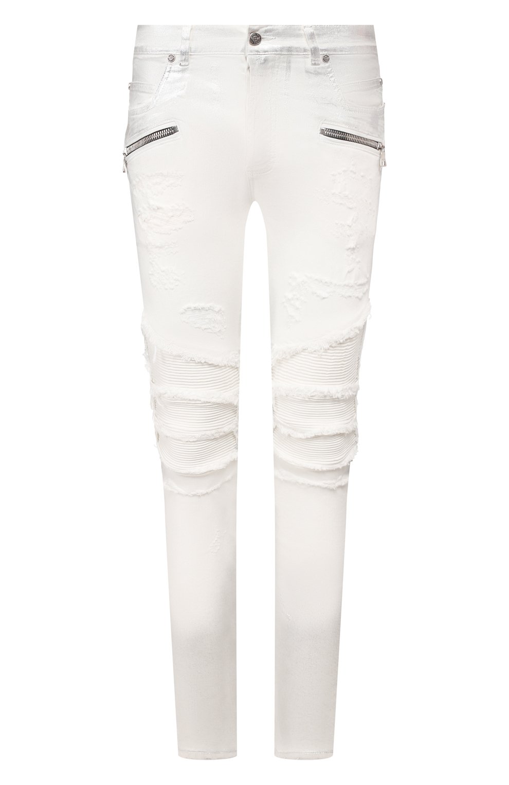 Джинсы BALMAIN белого цвета по цене 119500 руб., арт. TH05442/Z624, фото 1 Джинсы BALMAIN, арт. TH05442/Z624, фото 1