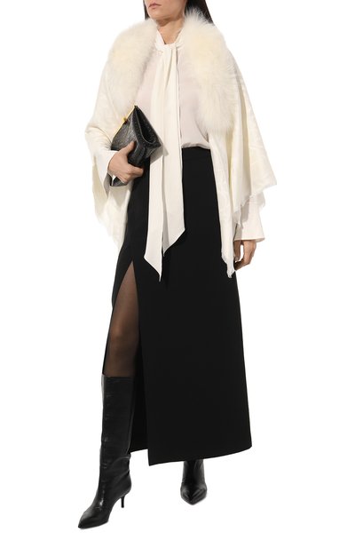 Накидка из шелка и шерсти ELIE SAAB, арт. 1414SEJ5382, фото 2