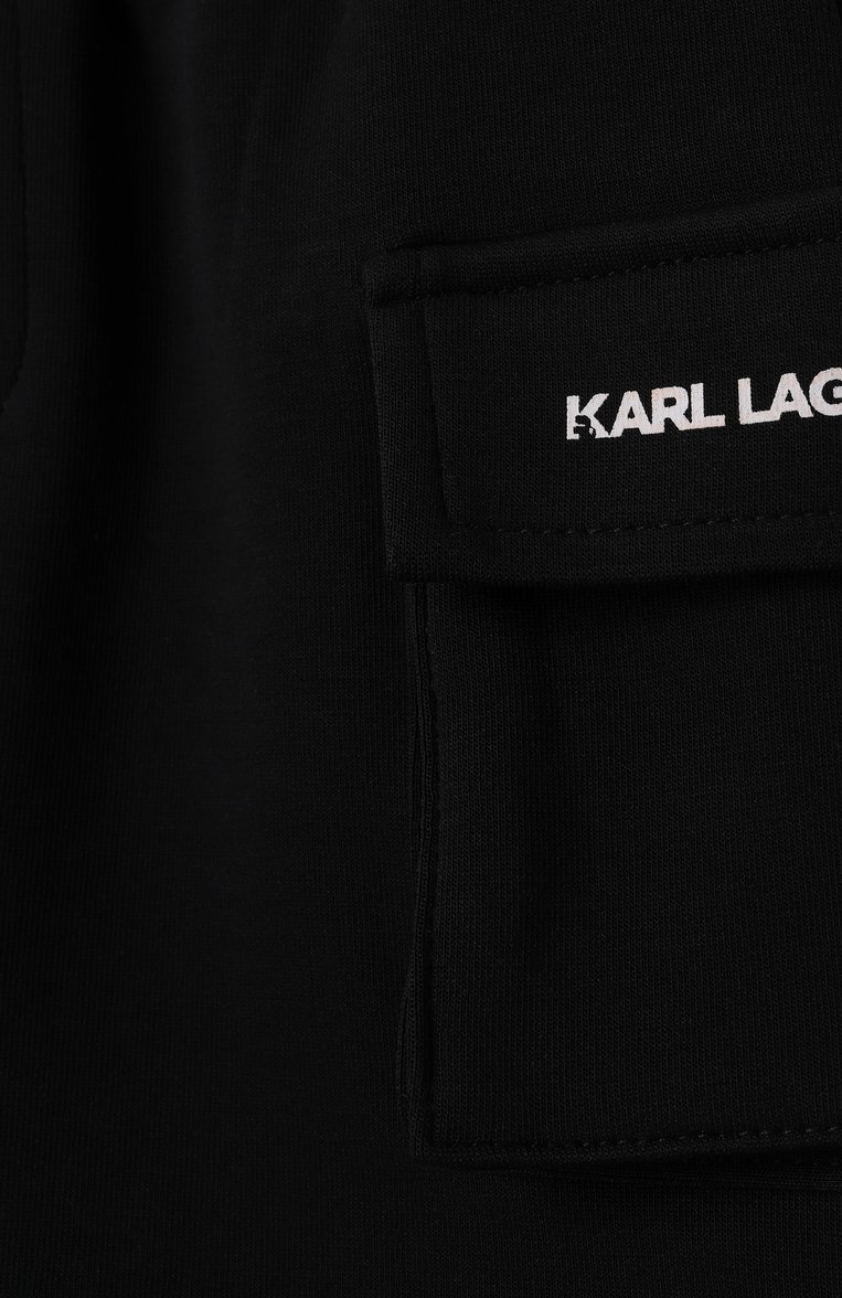 Детский комплект из футболки и шорт KARL LAGERFELD KIDS черно-белого цвета, арт. Z30502 | Фото 7 (Нос: Не проставлено; Кросс-КТ НВ: Костюм; Ростовка одежда: 9 мес | 74 см, 12 мес | 80 см, 18 мес | 86 см)