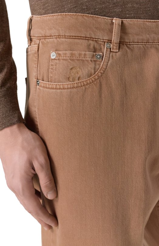 Джинсы Iconic Fit Brunello Cucinelli M262P01090 Бежевый  M262P01090 Фото 5