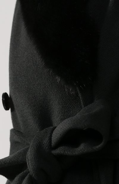 Кашемировое пальто с поясом и меховым воротником KITON, арт. D46619K01P69, фото 5