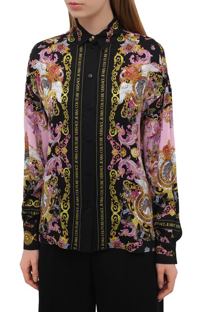 Рубашка из вискозы VERSACE JEANS COUTURE разноцветного цвета по цене 45250 руб., арт. B0HWA601-WDP211/S0229, фото 3 Рубашка из вискозы VERSACE JEANS COUTURE, арт. B0HWA601-WDP211/S0229, фото 3