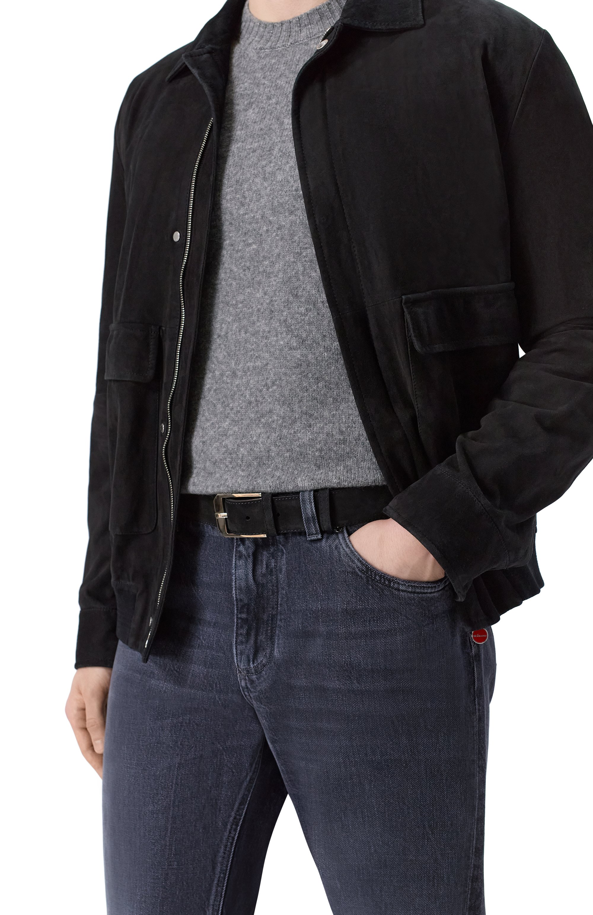 Замшевый ремень ARTIOLI черного цвета по цене 57900 руб., арт. 1217/35 PALLADI0, фото 2 Замшевый ремень ARTIOLI, арт. 1217/35 PALLADI0, фото 2