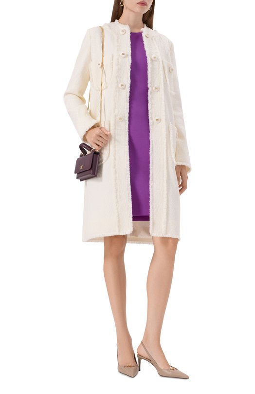 Пальто из шерсти и вискозы Dolce & Gabbana F0C3UT/HUMUA Белый  F0C3UT/HUMUA Фото 2