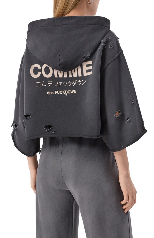 Хлопковое худи Comme des Fuckdown CFABW01235 Серый  CFABW01235 Фото 4