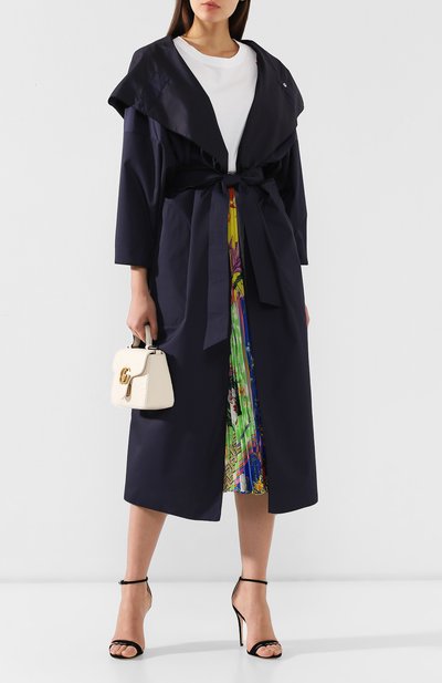 Плащ с поясом GIORGIO ARMANI темно-синего цвета по цене 226500 руб., арт. 9SH0L01Z/T00NY, фото 2 Плащ с поясом GIORGIO ARMANI, арт. 9SH0L01Z/T00NY, фото 2