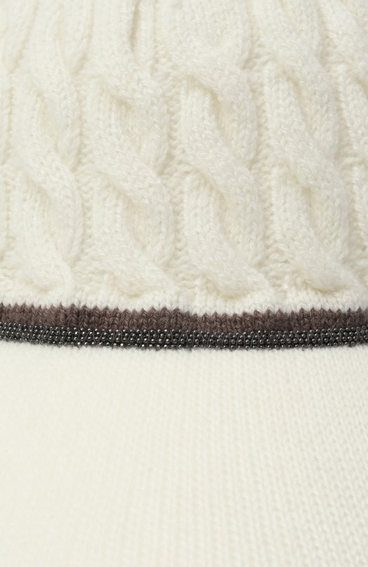 Кашемировая бейсболка Brunello Cucinelli MCAP9A023 Кремовый  MCAP9A023 Фото 3