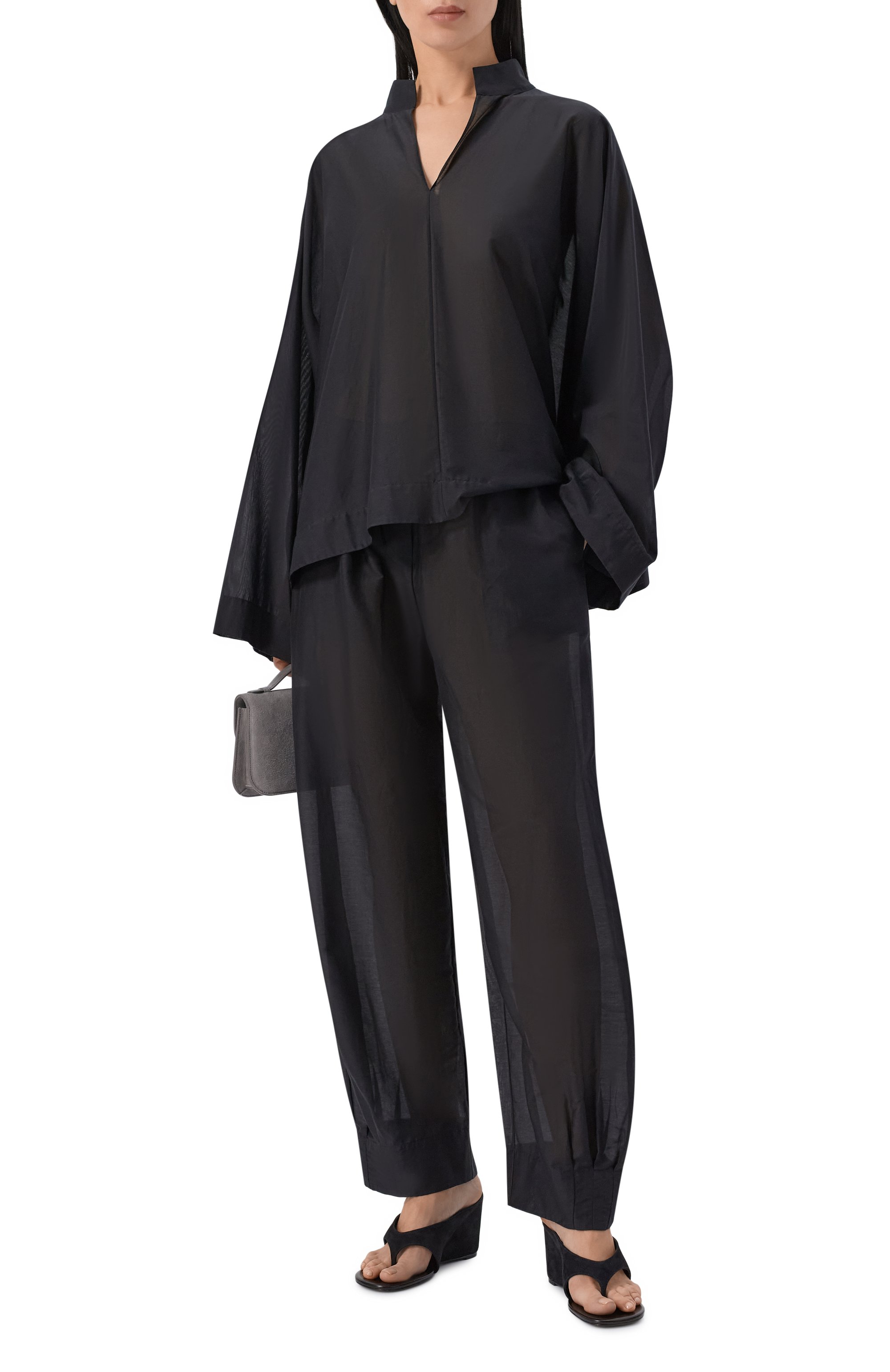 Брюки из хлопка и шелка 12 STOREEZ, арт. 137434, фото 2